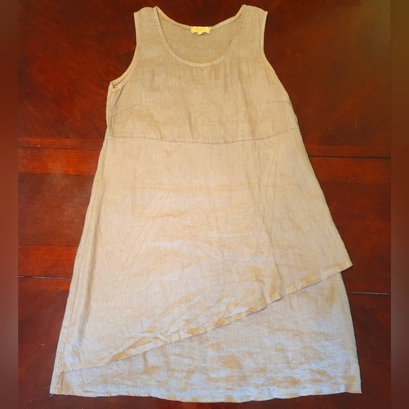 Ambra | Dresses | Ambra 0 Linen Womens Dress Taupe Made In Italy Lagenlook  Coastal Quiet Luxury | Poshmark